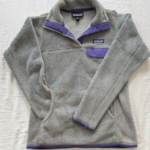 Patagonia Gray Fleece with Purple Accents